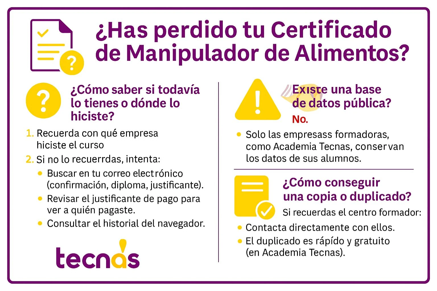 Recuperar certificado de manipulador de alimentos